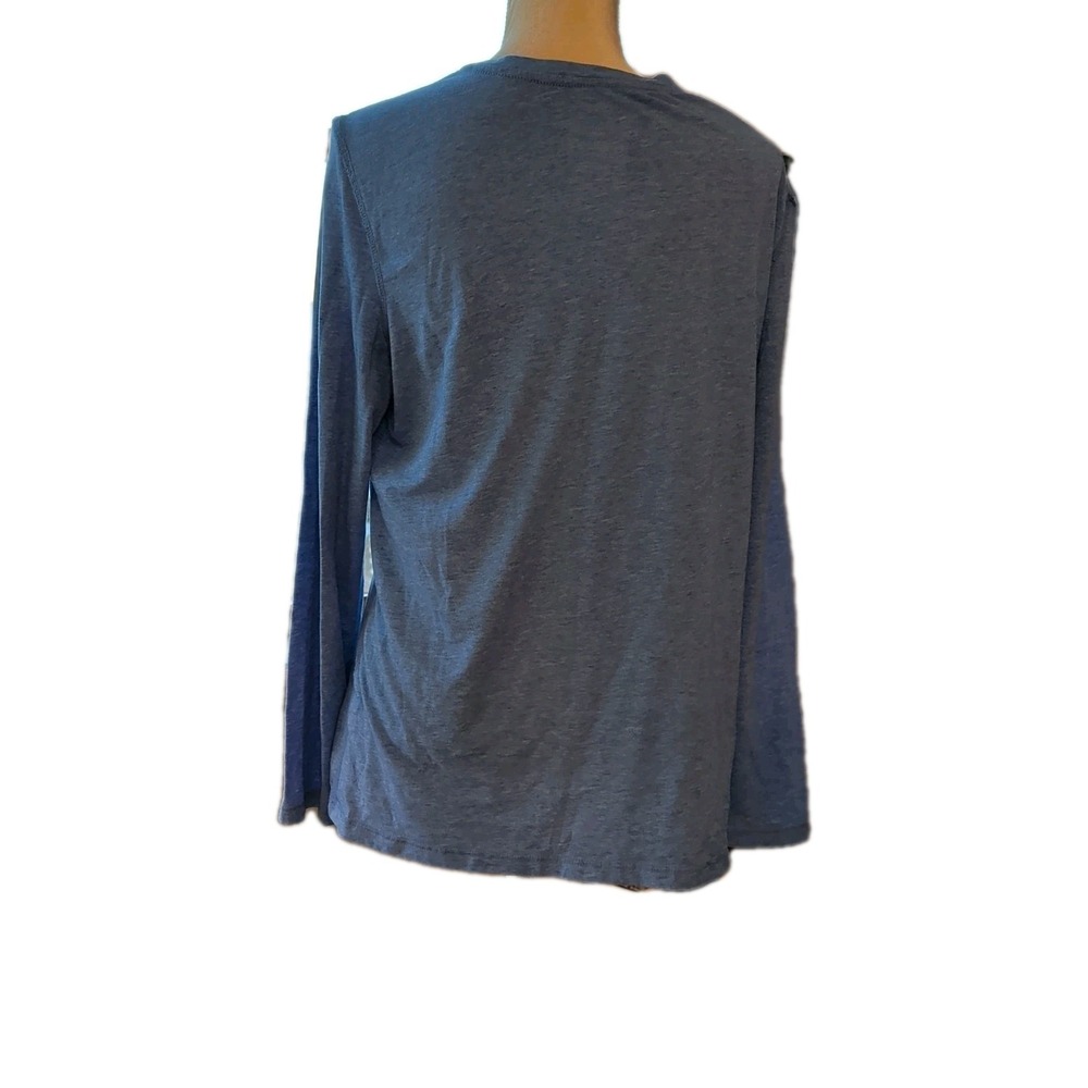 Danskin Women's Electric Blue Crewneck T-Shirt Size XL Long Sleeves - Picture 2 of 3